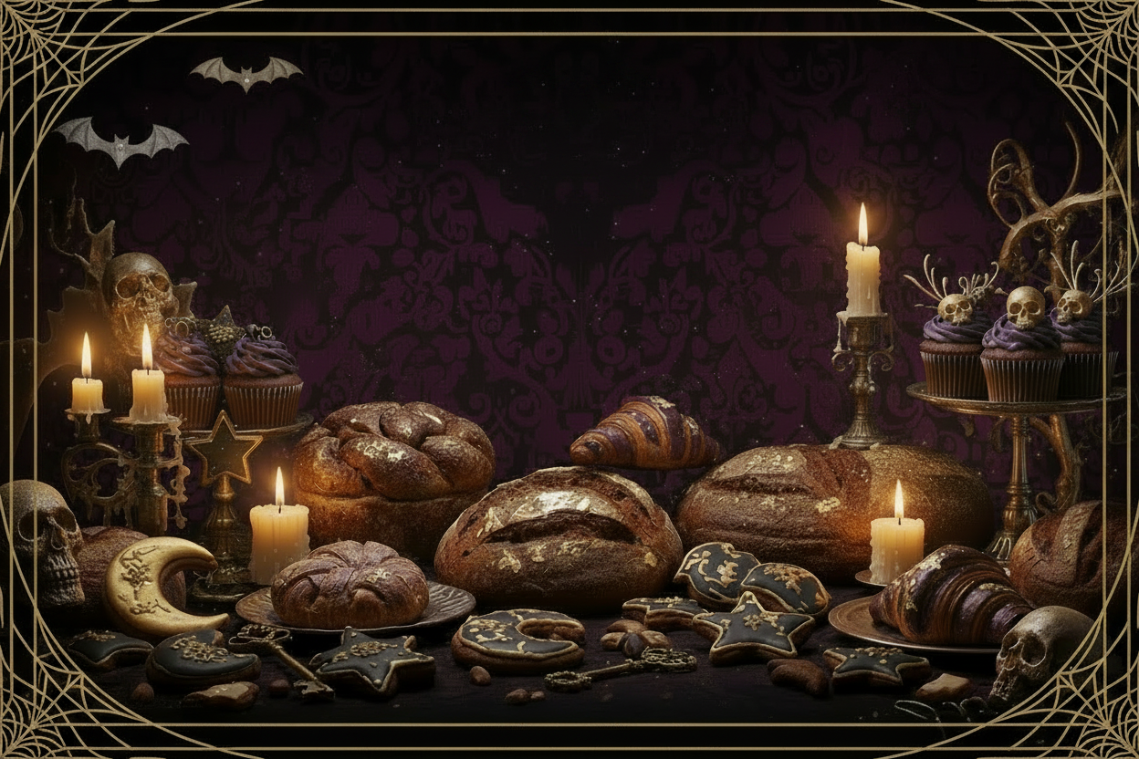 GrimGlam Banner - No Text, Bats in Background
